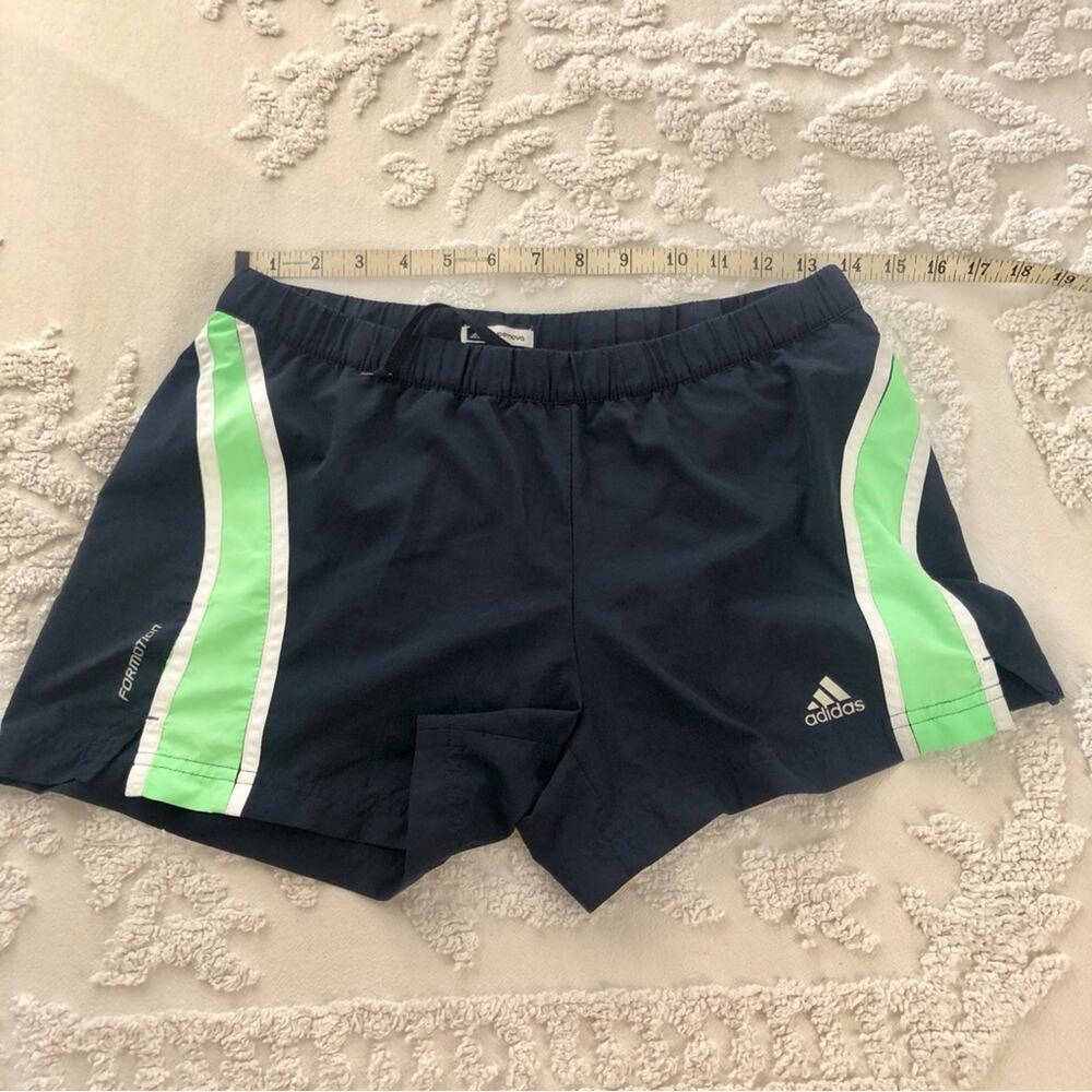 Adidas Green Navy Athletic Shorts Sports Climalite 365 Moisture Wick Fabric - Picture 9 of 16